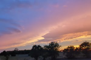 The sky is colorful.